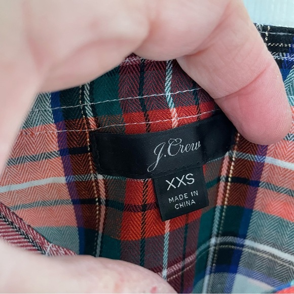 J. Crew Snowy Stewart Tartan Plaid Ruffle Popover Top in Size Extra Extra‎ Small - Picture 5 of 7